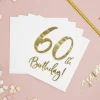 Servietten 60. Geburtstag weiß-gold 20Stück