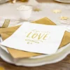Servietten gold "All you need is Love" 33 x 33 cm 20 Stück