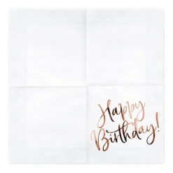 Servietten "Happy Birthday" roségold 20 Stück