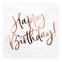 Servietten "Happy Birthday" roségold 20 Stück