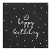 Servietten "Happy Birthday" schwarz 20 Stück
