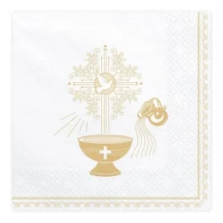 Servietten "Taufe" gold 20 Stück