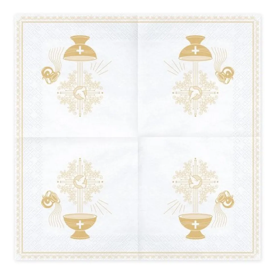 Servietten "Taufe" gold 20 Stück