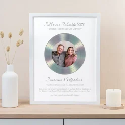 Silberhochzeit Geschenk Schallplatte "Bestes Team"
