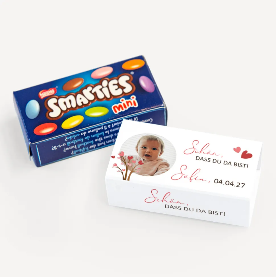 SMARTIES mini mit Banderole "Baum Herzen"