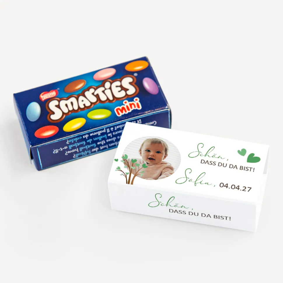 SMARTIES mini mit Banderole "Baum Herzen"