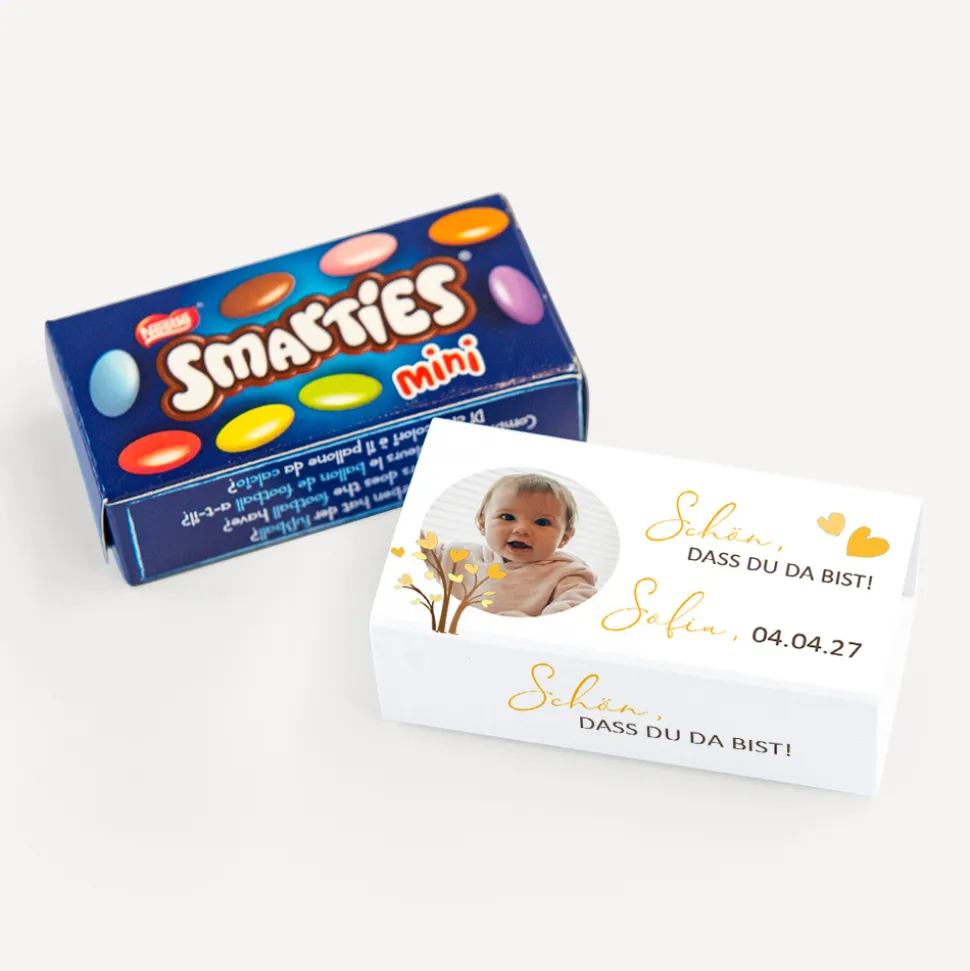 SMARTIES mini mit Banderole "Baum Herzen"