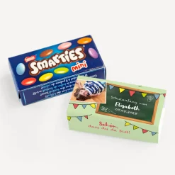 SMARTIES mini mit Banderole "Hurra Schulkind"