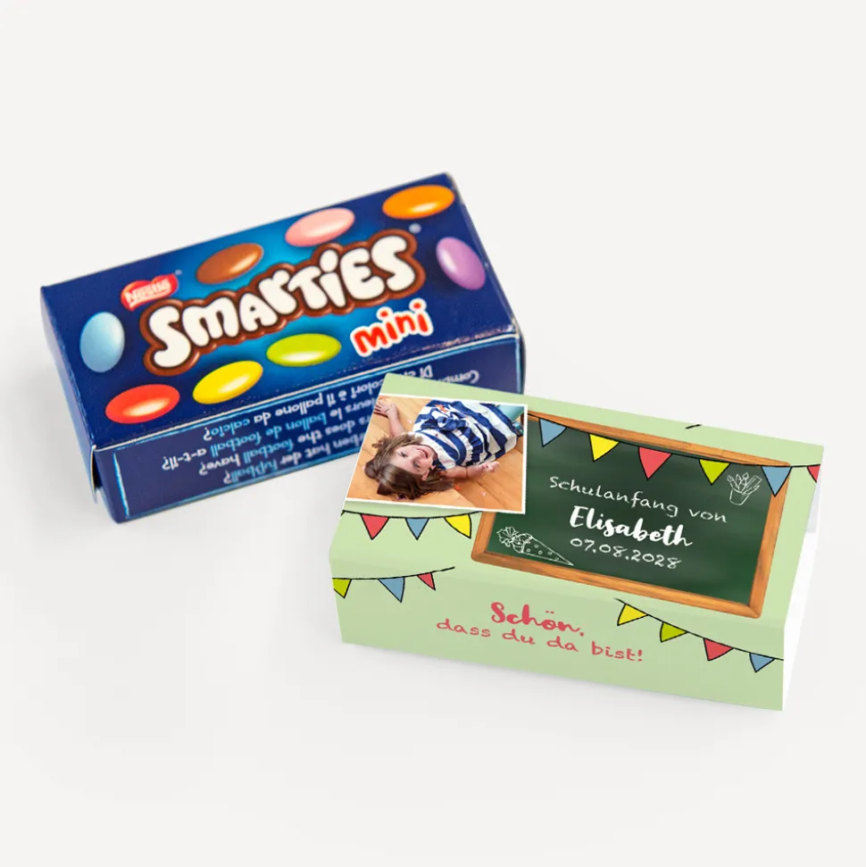 SMARTIES mini mit Banderole "Hurra Schulkind"