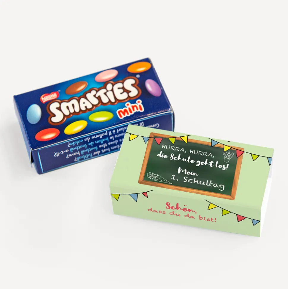 SMARTIES mini mit Banderole "Hurra Schulkind"