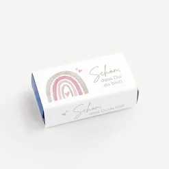 SMARTIES mini mit Banderole "Regenbogen mit Herzen Pastell"