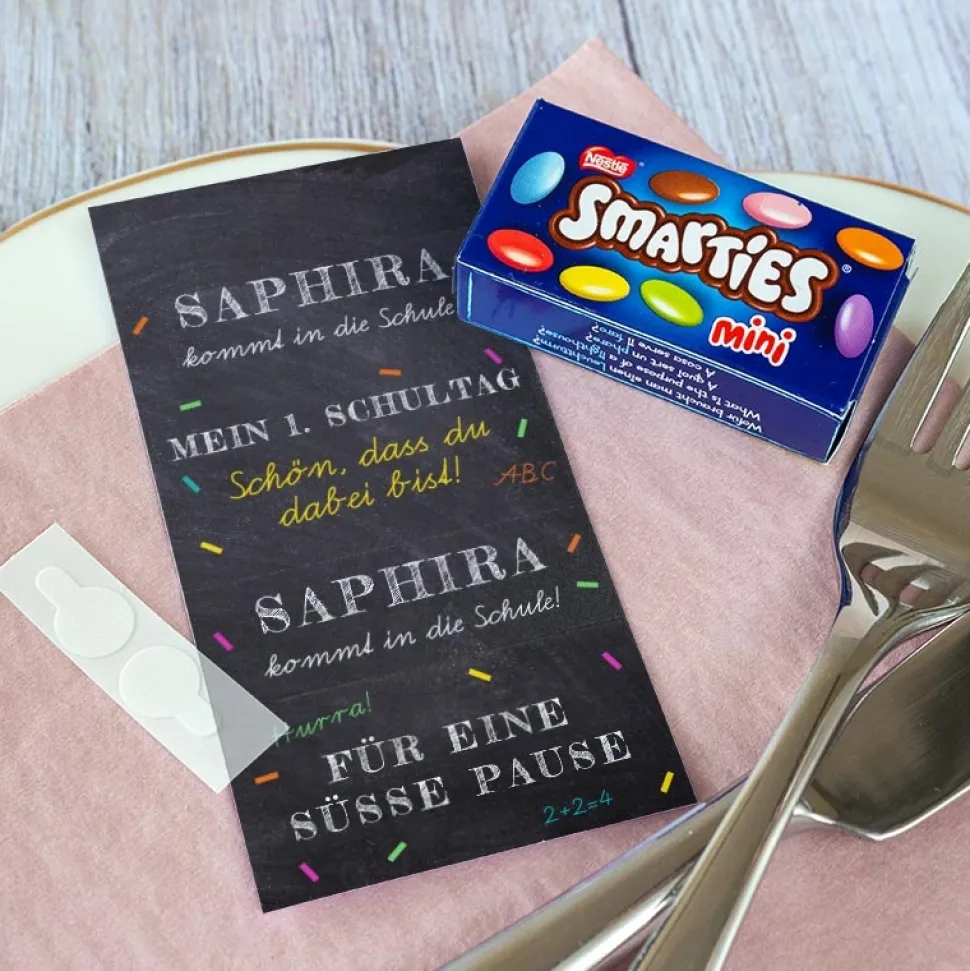 SMARTIES mini mit Banderole "Schulfreuden"