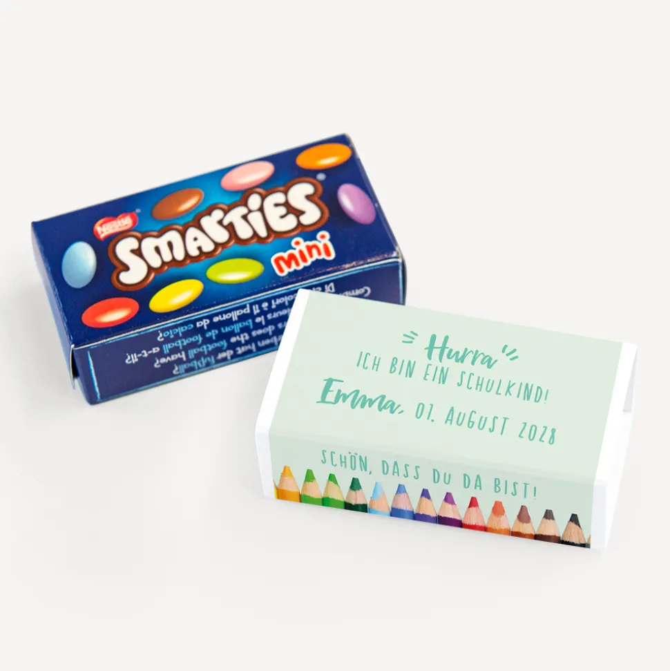 SMARTIES mini mit Banderole "Stifte ABC"