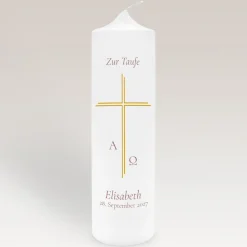 Taufkerze Alpha Omega