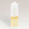 Taufkerze Aquarell mit Engel gold-gelb