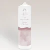 Taufkerze Aquarell mit Regenbogen rosa