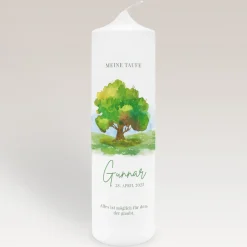 Taufkerze Baum grün