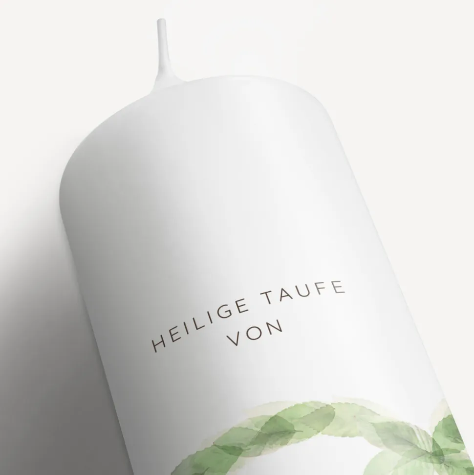 Taufkerze Blätterfisch