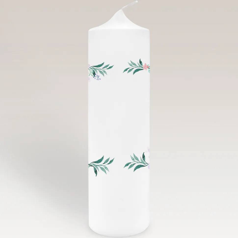 Taufkerze Blumenband