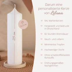 Taufkerze Eukalyptuskranz
