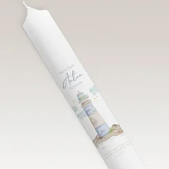Taufkerze Leuchtturm schmal