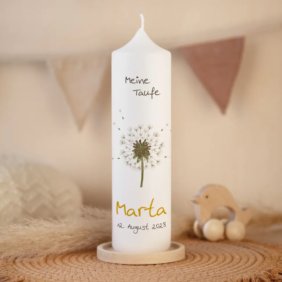 Taufkerze Pusteblume
