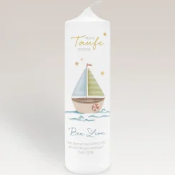Taufkerze Segelboot