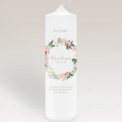 Taufkerze Trockenblumen Blush