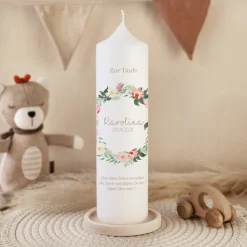 Taufkerze Trockenblumen Blush