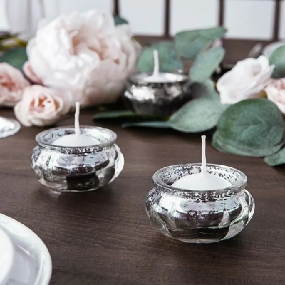 Teelichtglas "Vintage" silber