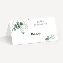 Tischkarte Aufsteller "Aquarell Eukalyptus Zweige"