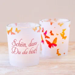 Tischkarte Geburtstag Windlicht Schmetterling