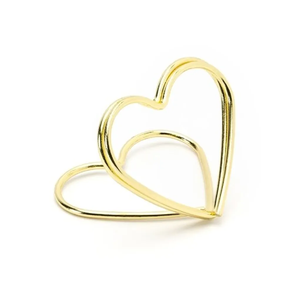 Tischkartenhalter Herz Gold 10 Stück