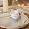 Tischkarte Windlicht "Aquarell mit Taube blau" inkl. Glas