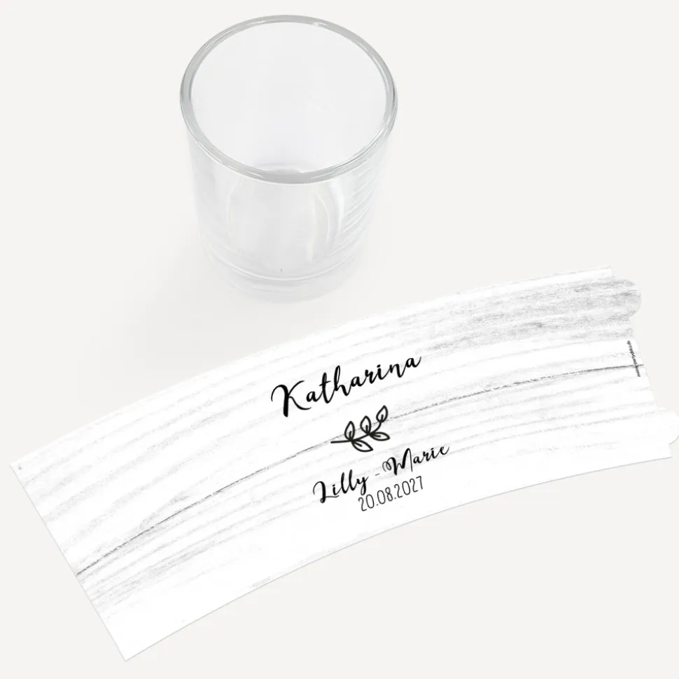 Tischkarte Windlicht "Doodle" inkl. Glas