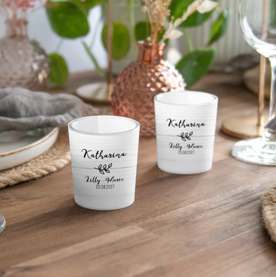 Tischkarte Windlicht "Doodle" inkl. Glas