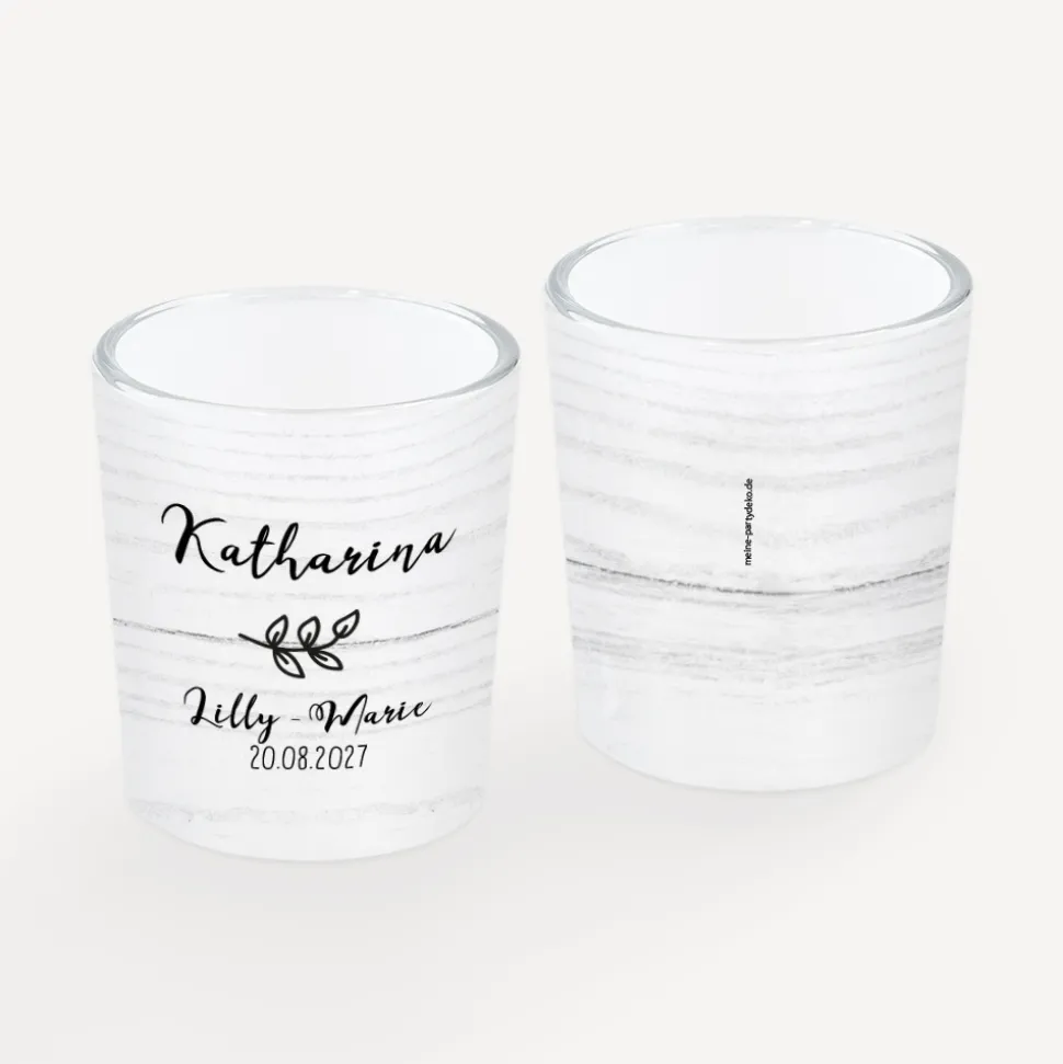 Tischkarte Windlicht "Doodle" inkl. Glas