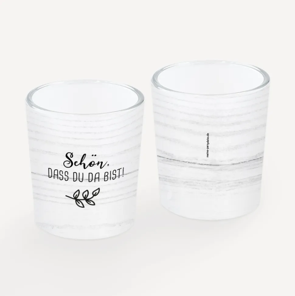 Tischkarte Windlicht "Doodle" inkl. Glas