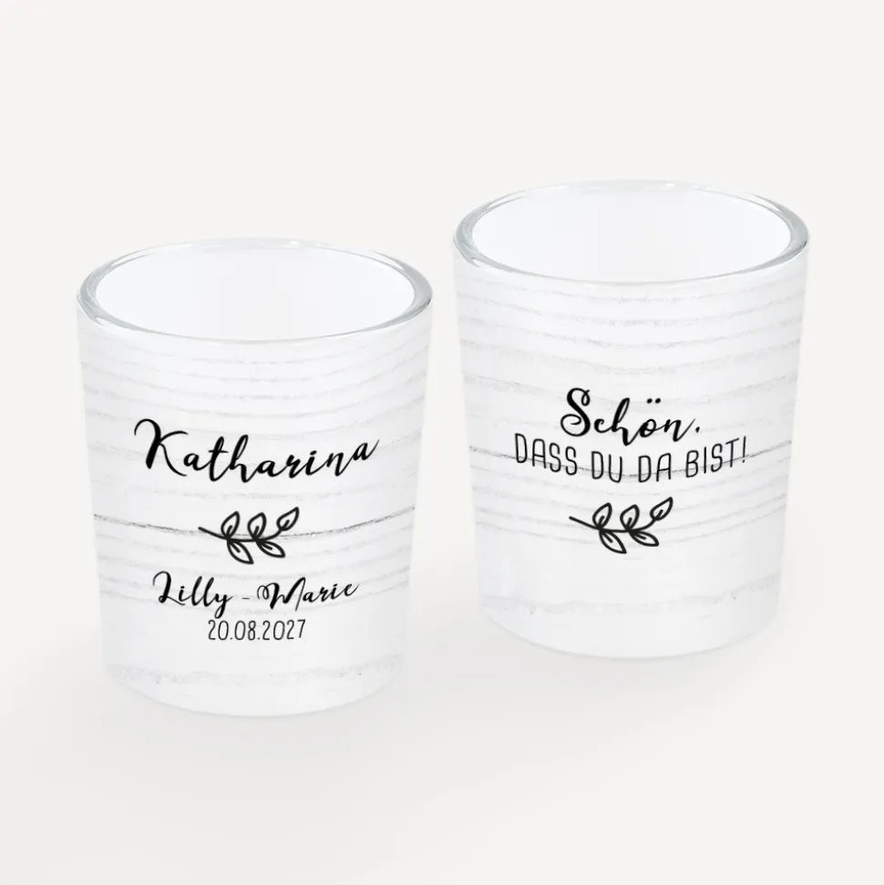 Tischkarte Windlicht "Doodle" inkl. Glas
