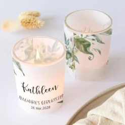 Tischkarte Windlicht Green Magic inkl. Glas