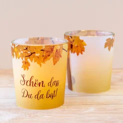 Tischkarte Windlicht Herbstlicht inkl. Glas