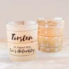 Tischkarte Windlicht Holz inkl. Glas