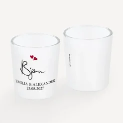 Tischkarte Windlicht "Kalligrafie" inkl. Glas