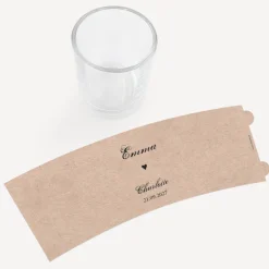 Tischkarte Windlicht "Kraftkarton mit Herz" inkl. Glas