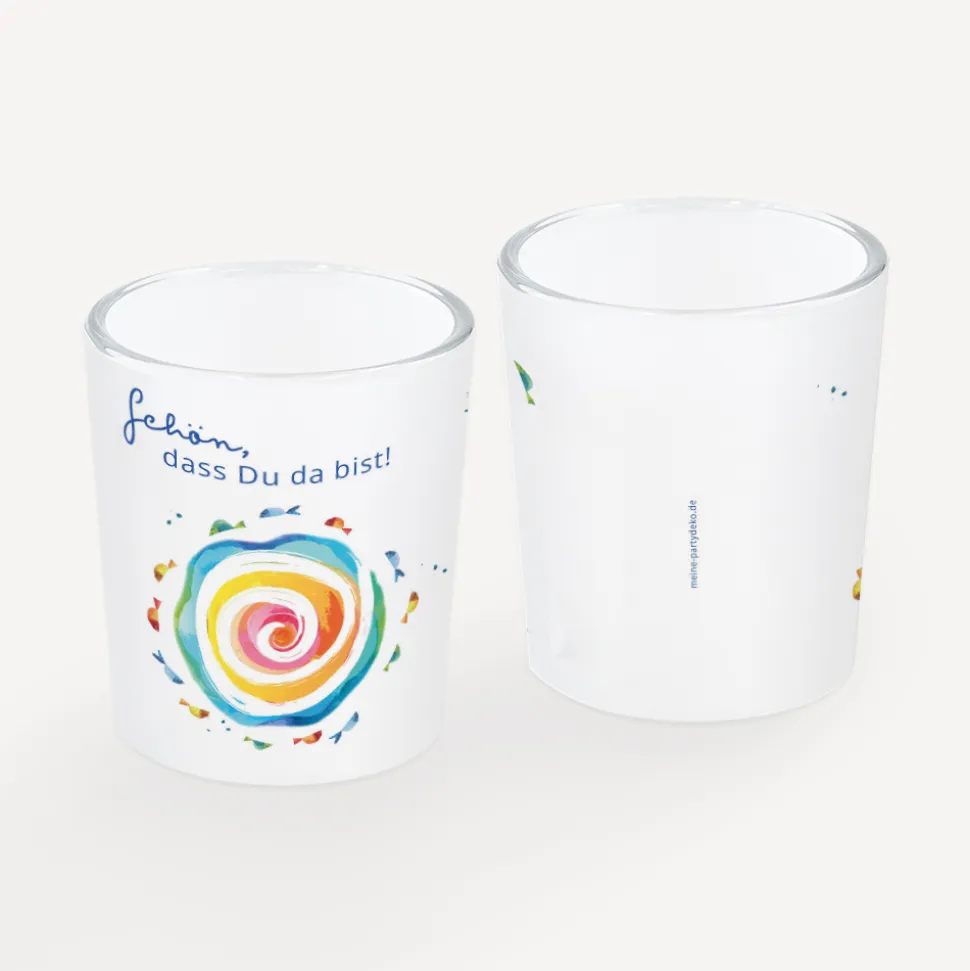 Tischkarte Windlicht "Kreislauf des Lebens" inkl. Glas