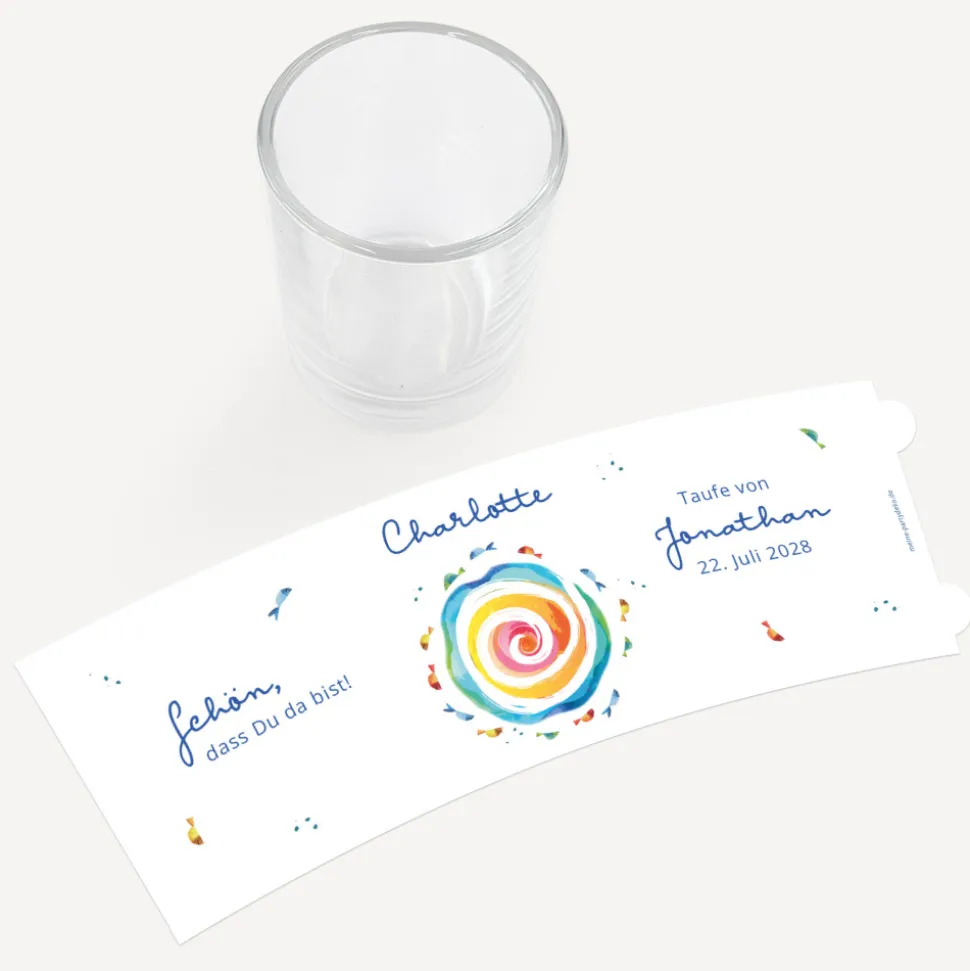 Tischkarte Windlicht "Kreislauf des Lebens" inkl. Glas