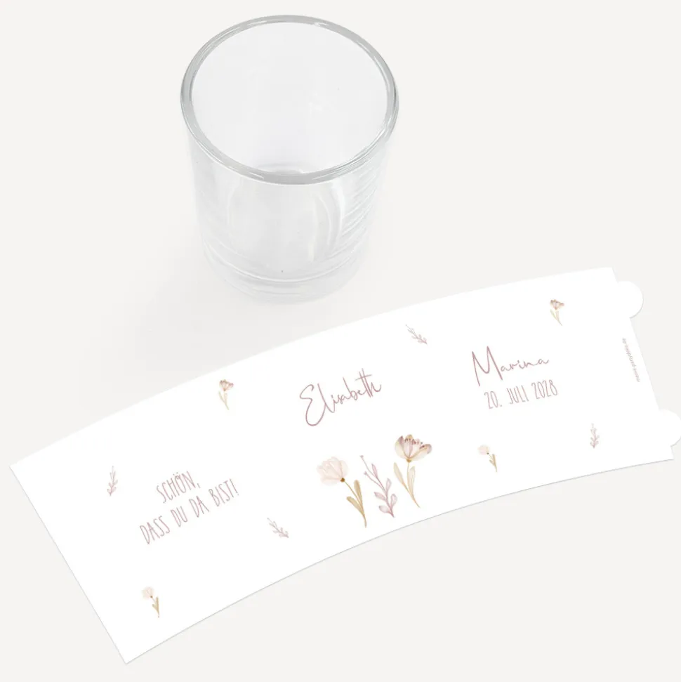 Tischkarte Windlicht "Natur" inkl. Glas
