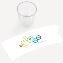 Tischkarte Windlicht "Regenbogen Symbole" inkl. Glas