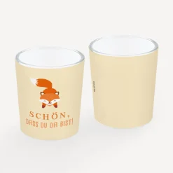 Tischkarte Windlicht "Schlauer Fuchs" inkl. Glas