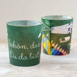 Tischkarte Windlicht "Stifte" inkl. Glas